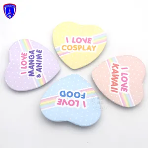 Customized Tin Lapel Pin Buttons Wholesale Factory Custom Heart Shape Button Badge for Souvenir