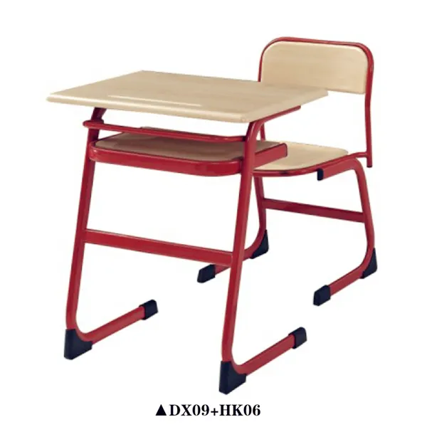 लकड़ी के अध्ययन की मेज पर कक्षा कुर्सियों स्कूल डेस्क और कुर्सी बिक्री DX09 + HK06