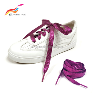 Alta calidad plana a granel glitter brillante <span class=keywords><strong>cordones</strong></span> con <span class=keywords><strong>herrete</strong></span> plástico - Product Image 4