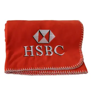 180gsm 100% Polyester Plain design Polar Fleece Blanket for Promotional Gift