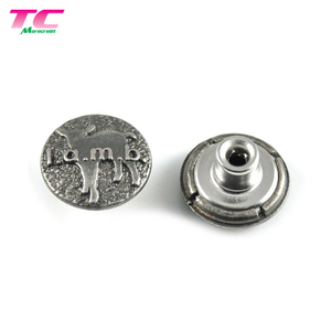 Hộp Sọ Hình Dạng Denim Nút Tùy Chỉnh Antique Bạc Kim Loại Jean Nút - Product Image 5