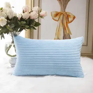 धारीदार कॉरडरॉय ठोस pillowcase बच्चों बच्चा के लिए आयताकार तकिया डालने