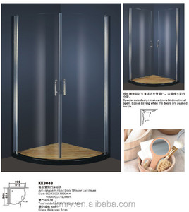 Kmry Corner Shower Cubicles/Arc-shape Outward /Inward Pivot <strong>Curved</strong> <strong>Glass</strong> Corner Sliding <strong>Door</strong>(KK3048)