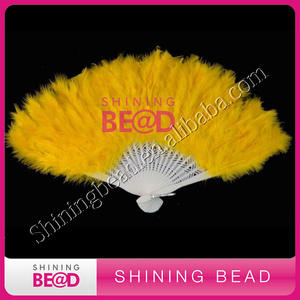 Заводская оптовая цена, Лидер продаж, разноцветный фанат из перьев страуса для танцев - Product Image 3