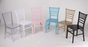 Tiffany Harz Chiavari Kinder stuhl Kissen stapelbarer Plastik Party Stuhl Moderner Plastiks tuhl für Kinder