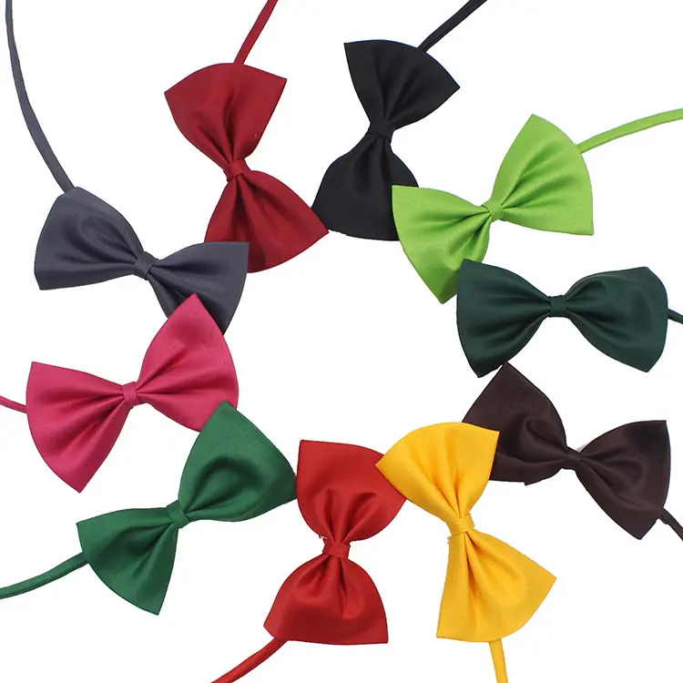 Adjustable Pet Dog Bows Tie Neck Accessory Necklace Collar Puppy Bright Color Pet Bows Dog Apparel Mix Color