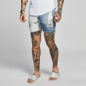 Cool <span class=keywords><strong>Skinny</strong></span> Push up Damaged Jeans Shorts <span class=keywords><strong>Hombre</strong></span> - Product Image 1