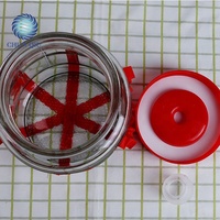Bouteille de vin en verre transparent, bouchon rouge, réservoir de fermentation automatique, fabrication de vin rouge, pot en verre domestique