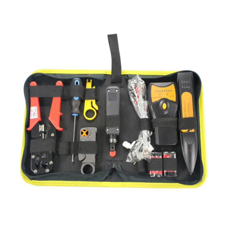 XL-1010 9 in 1 Network Tool Kit Ethernet LAN Cable Tester Crimper Repair for RJ45/11/12 Cat5/5e/6/6a with Connector Accessories