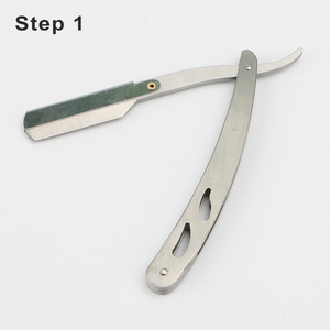 Custom Straight <strong>razor</strong> Handle Barber Straight <strong>Razor</strong>, for Salon Use Folding Metal <strong>Cut</strong> <strong>Throat</strong> Barber <strong>razor</strong> - Product Image 3
