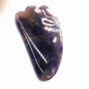 Natürliches Amethyst <span class=keywords><strong>Gua</strong></span> <span class=keywords><strong>Sha</strong></span> Brett für Gesicht, Hals und Rücken Lila Stein Massage-Werkzeug zur Schmerzlinderung und Entgiftung Bestseller - Product Image 4