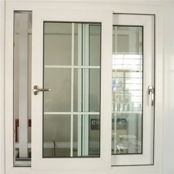 Finestra scorrevole del PVC dei doppi pannelli di vetro temperato di progettazione speciale dei fornitori della cina MJL