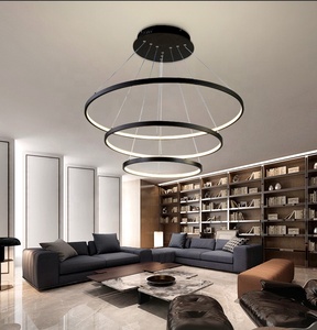 नॉर्डिक क्लासिक रिंग सर्कल एक्रिलिक दीपक काले एल्यूमीनियम रसोई द्वीप आधुनिक लक्जरी झूमर लटकन प्रकाश का नेतृत्व किया - Product Image 2