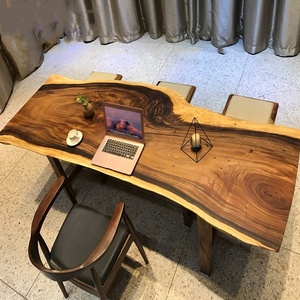 Muebles de Restaurante Modernos a Precio de Fábrica, Mesa de Comedor de <span class=keywords><strong>Madera</strong></span> de Nogal con Borde Sólido - Product Image 6
