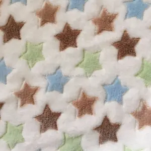 2016 hot koop star gedrukt coral fleece stof