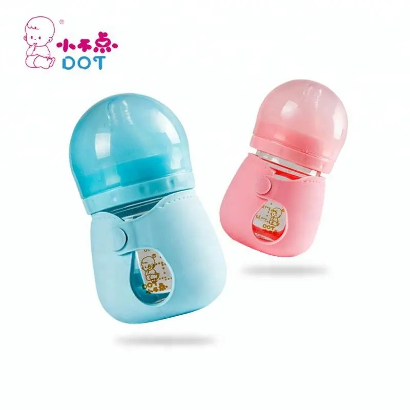 2021 BPA free glass baby bottle Straw Silicone Sleeve baby glass feeding bottle