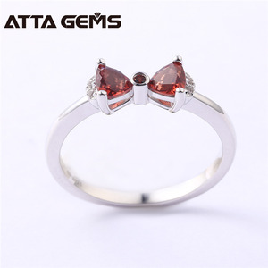 <span class=keywords><strong>Natural</strong></span> de compromiso de <span class=keywords><strong>granate</strong></span> arco nudo anillo de la joyería de plata 925 Plata idiota en China Billig arco anillo - Product Image 5