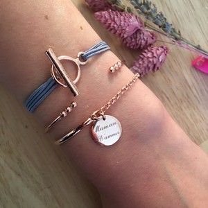 <span class=keywords><strong>Bracciale</strong></span> Minimalista Delicato Inspire Jewelry per <span class=keywords><strong>Donna</strong></span>, Gioiello in Acciaio Inossidabile Placcato Oro, <span class=keywords><strong>Bracciale</strong></span> a Catena Inciso per Uomo - Product Image 5