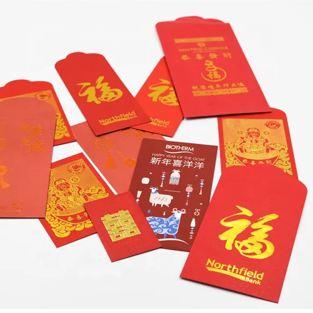 Chinese new year red pocket/ customized red pocket square for business/family/money pocket envelope