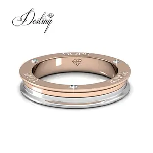 DestinyJewellery黄金最新时尚首饰女信水晶戒指设计海关标志水晶饰品