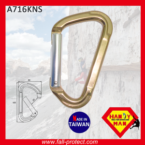 23kN D Shape Sports Outdoor Rescue Aluminum Rock Climbing Carabiner - Product Image 5