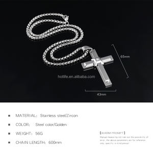 Mua sắm các trang web new thời trang chất lượng cao 3D emboss ngược đôi chéo mặt dây chuyền - Product Image 6