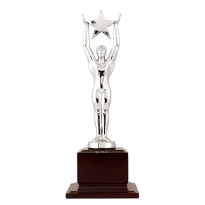 Giá Tốt Nhất Thiết Kế Tùy Chỉnh Tinh Tế Sang Trọng Mạ Bạc Giải Thưởng Kim Loại Trophy