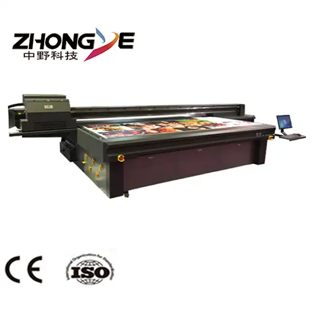 Zhongye üst satış Uv-led yazıcılar Impresora cam mürekkep püskürtmeli 3d küçük Flatbed baskı kür makinesi nokta Uv Led indirim fiyat