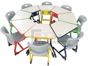 Muebles infantiles Niños Colorido Escritorio de Madera con Silla para La Escuela <span class=keywords><strong>Primaria</strong></span> - Product Image 1
