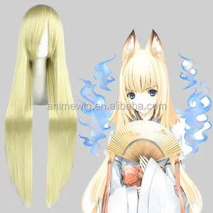Alta calidad 100cm largo recto APH blanco Emigre Beige sintético Anime peluca Cosplay FIESTA DE Halloween Peluca de pelo