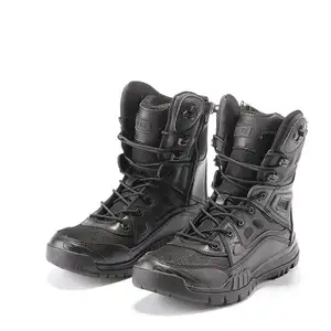 country law enforcement men lace up leather combat commander boots