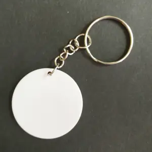 Llavero circular de acrílico plano en blanco con moneda de Color plateado personalizado a la moda