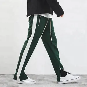 Модный Oem оптовая продажа Slim Fit в полоску мужские спортивные штаны с карманами на молнии