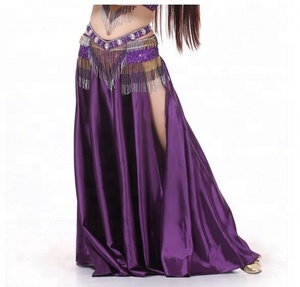 Bestdance Abbigliamento da Danza per Donne, Gonna per Danza del Ventre con Spacco Laterale, Vita Elastica in Raso di Seta - Product Image 5