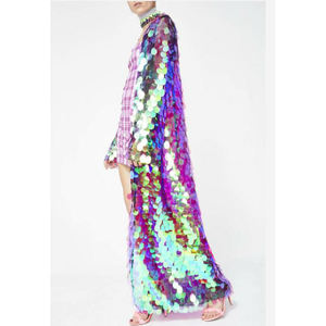 Women's Banquet Sequin Embroider Poly Open Front No Closure Long Kimono Long Sleeves <strong>Straight</strong> Hem Wedding Prom Party <strong>Jacket</strong> - Product Image 5