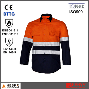 FR 3 M cinta reflectante retardante de llama de ropa de trabajo camisa de la <span class=keywords><strong>norma</strong></span> en 11612 - Product Image 1