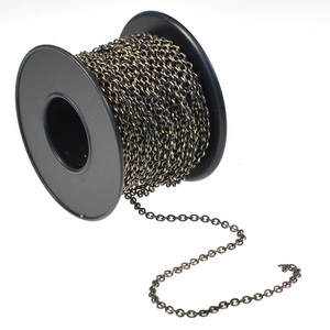 Chaîne enroulée en acier inoxydable plaqué or pour collier, vente en gros d'usine de bijoux, en rouleau, par Opp Bag CN;GUA - Product Image 3