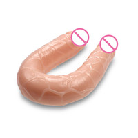 DD-030/productos de sexo consolador doble suave Flexible de la Vagina y Anal mujer lesbiana doble Dong sexo juguete