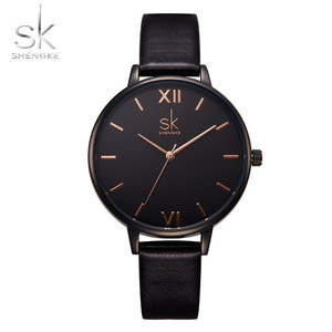 Orologio da <span class=keywords><strong>Donna</strong></span> Shengke di Alta Gamma, Cinturino in Pelle, Movimento al Quarzo, Design Sottile e Casual, Quadrante Effetto Marmo SK - Product Image 2