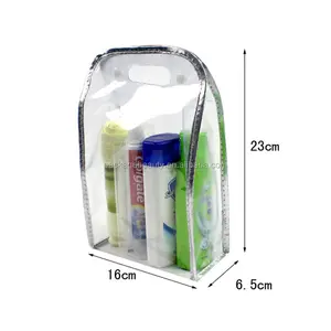 Sewing PVC Plastic Shampoo Packaging Bag With Snap Button And Handle