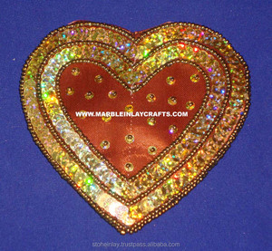 Heart Shape Hand Embroidered <b>Christmas</b> Decorations Hanging - Product Image 1