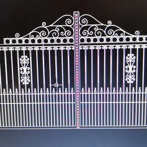 galvanized pipe garden modern home sliding laser cutting cast iron gate design india