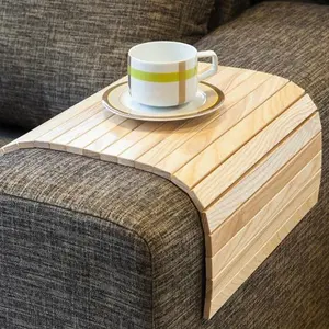 Tùy Chỉnh Gỗ Sofa Cup Chủ Tay Vịn Khay