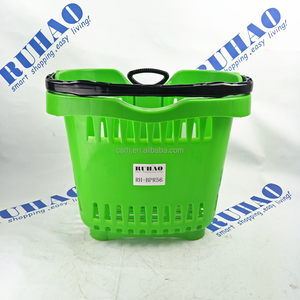 RH-BPR56 540*400*435mm Verde Big apple Tamanho Cesta De Supermercado Carrinho Cesta De Rolamento Cesta De Compras - Product Image 4