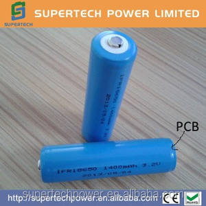 Ifr 18650 1400 mAh 3.2 v lifepo4 batetry con PCB y cap top - Product Image 1