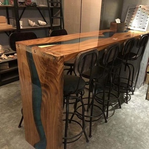 Luxury Design Most Popular Solid Wood Walnut <strong>clear</strong> River Inlaid Stone Epoxy Wooden Resin <strong>Table</strong> - Product Image 2