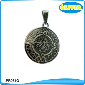 Liontin Meksiko Baja Tahan Karat Diskon Populer, Perhiasan Perak Liontin Kalender <span class=keywords><strong>Aztec</strong></span> - Product Image 5