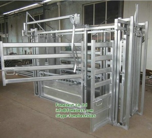 Nouvel équipement d'attelage pour bovins, étrier vétérinaire pour vaches avec attaches de tête pour bovins, acier galvanisé à chaud, vert - Product Image 1