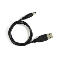Kabel Daya USB High-Speed Male 5.5x2.1mm DC Berisolasi PVC Konduktor Tembaga Berlapis Timah 30V Terdaftar 200mm Panjang Kustom Mobil