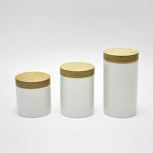 Frasco de azúcar de almacenamiento de alimentos ecológico de cerámica blanca de pato dolomita con cubierta de corcho - Product Image 5